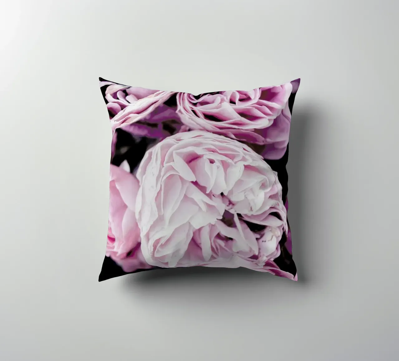 Pink flowers II decorative cushion by Victoria Frost