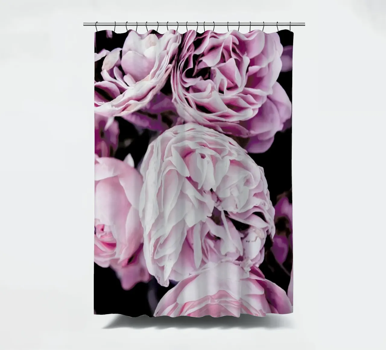 Pink flowers II shower curtain by Victoria Frost