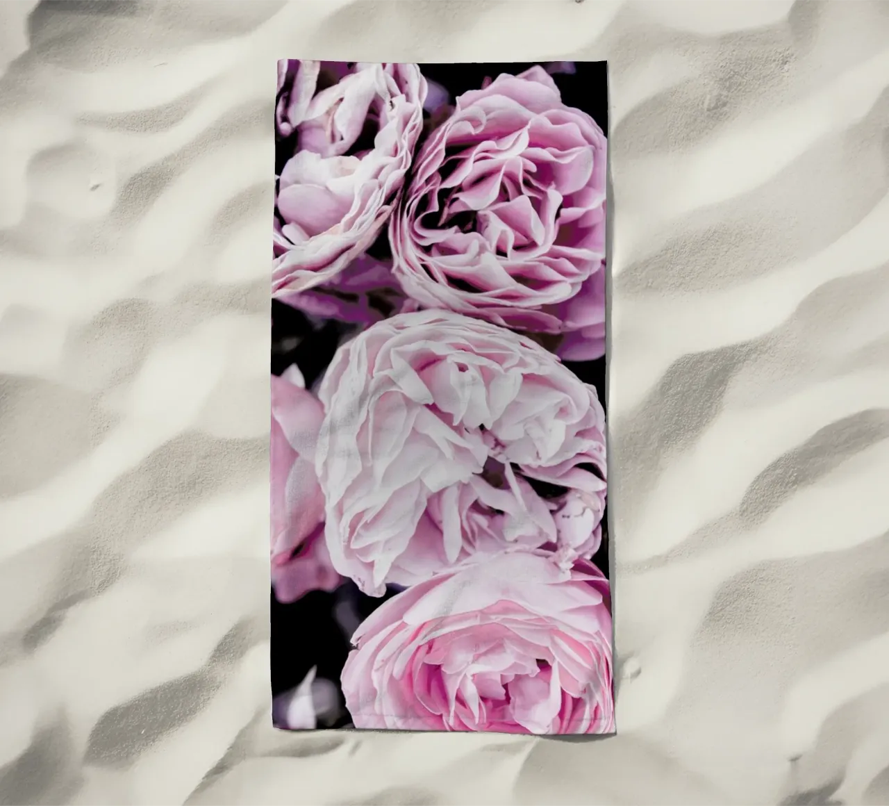 Pink flowers II beach towel by Victoria Frost