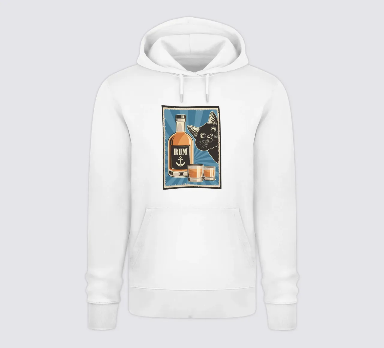 Rum e gatto felpa con cappuccio da Monique A Hooper