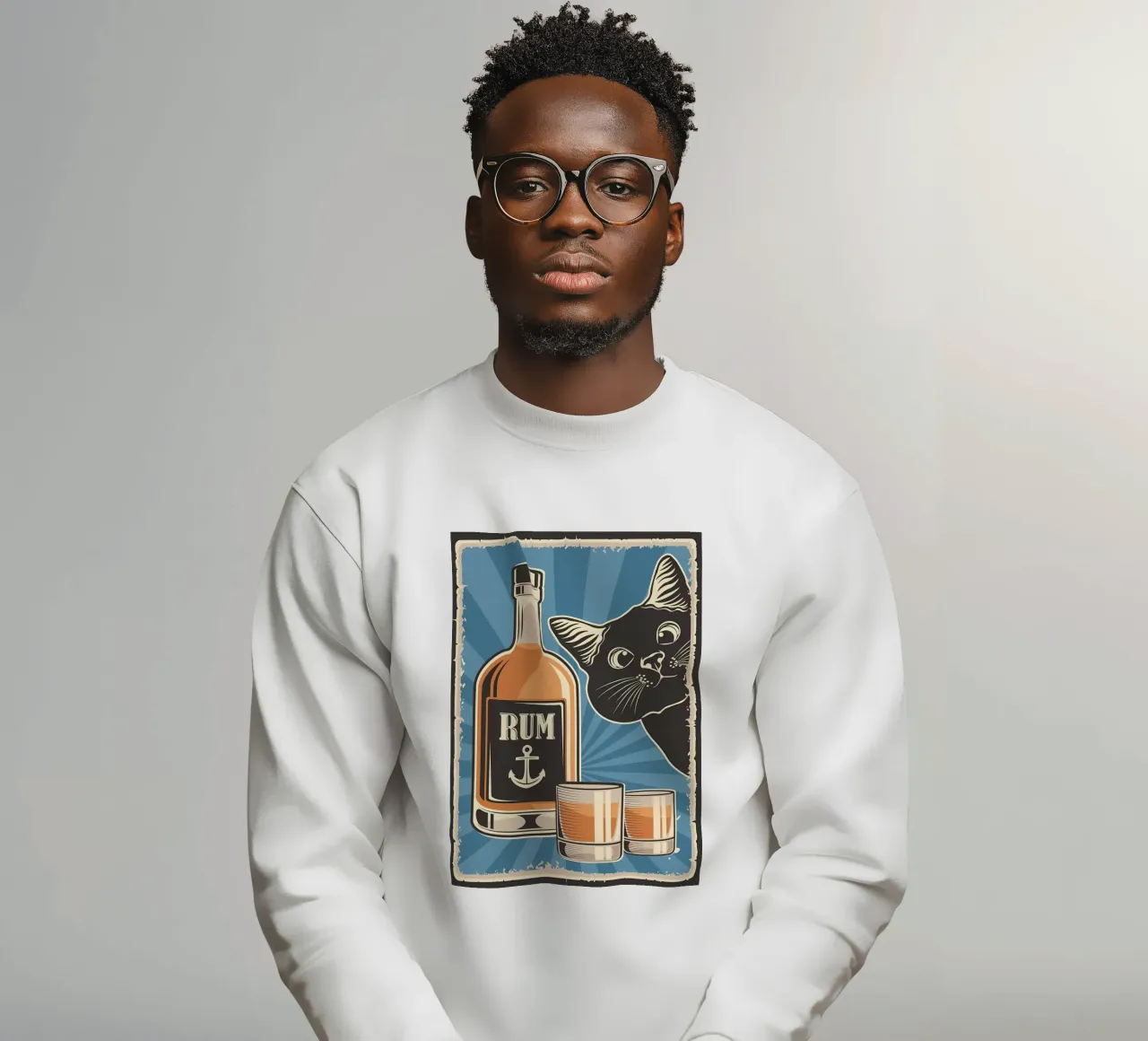 Rum e gatto felpa da Monique A Hooper