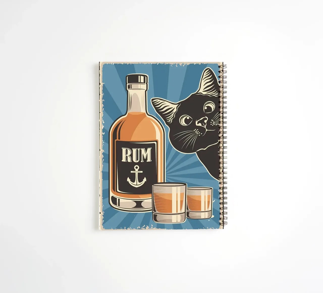 Rum and cat spiral notebook by Monique A Hooper