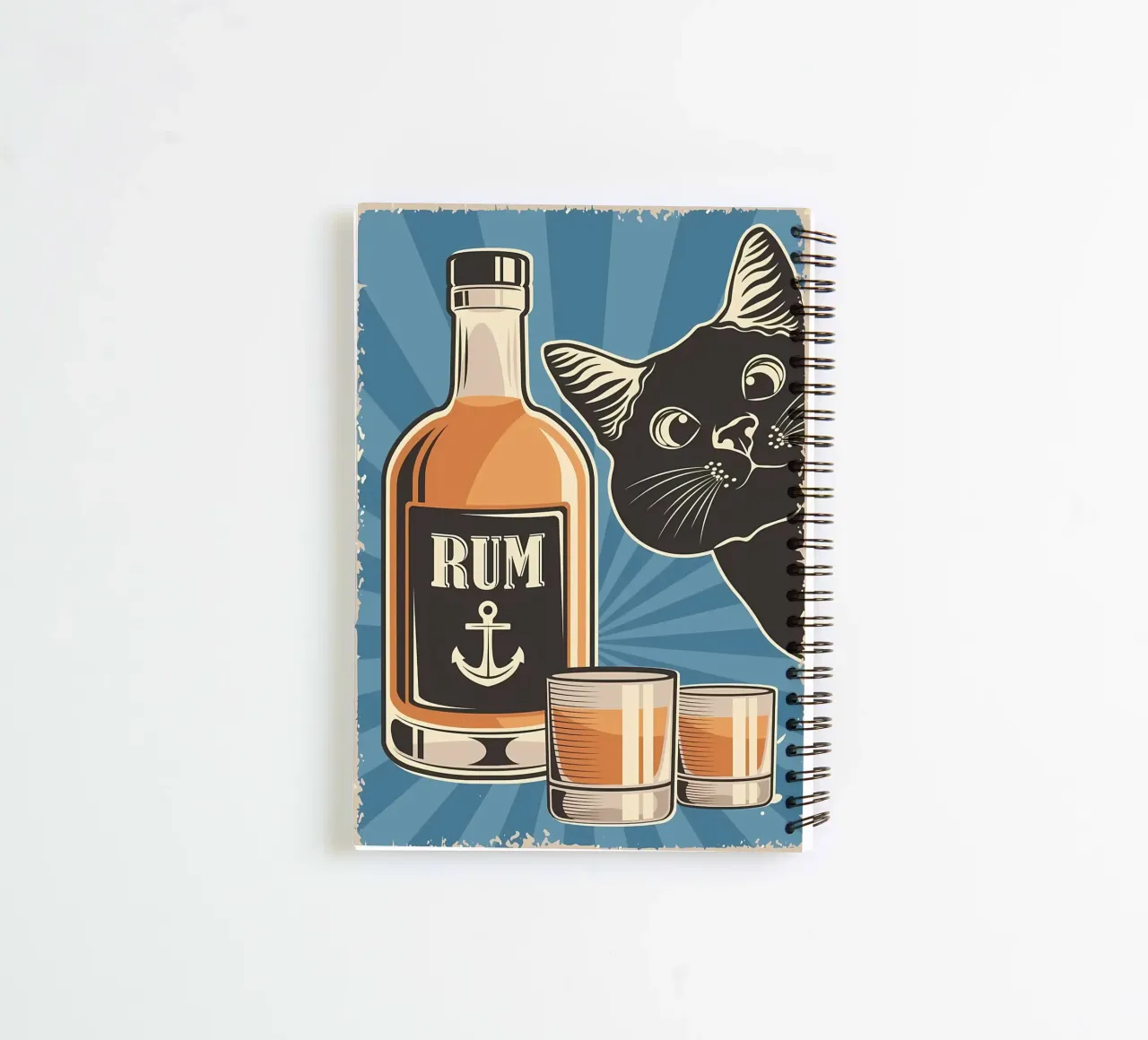 Rum and cat spiral notebook by Monique A Hooper