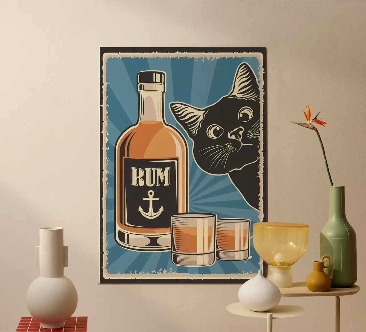 Rum e gatto alluminio dibond da Monique A Hooper