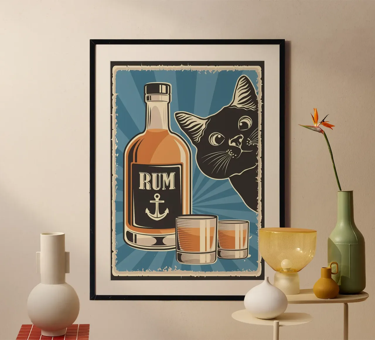Rum e gatto poster da Monique A Hooper