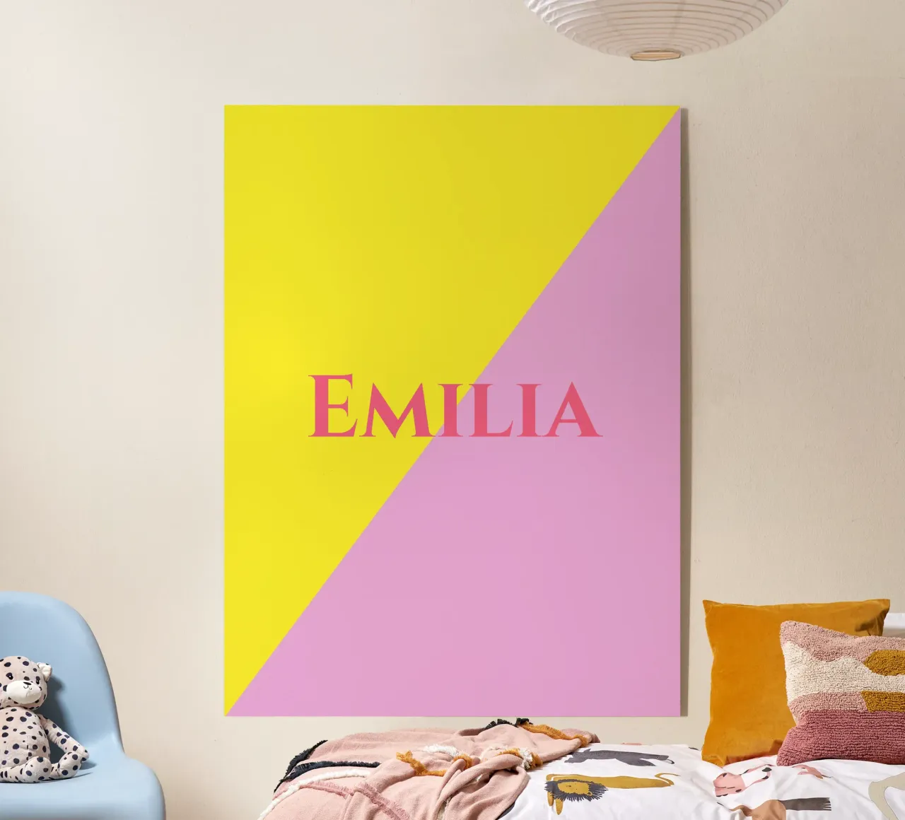 Diagonal jaune rose plexiglas de All Colours