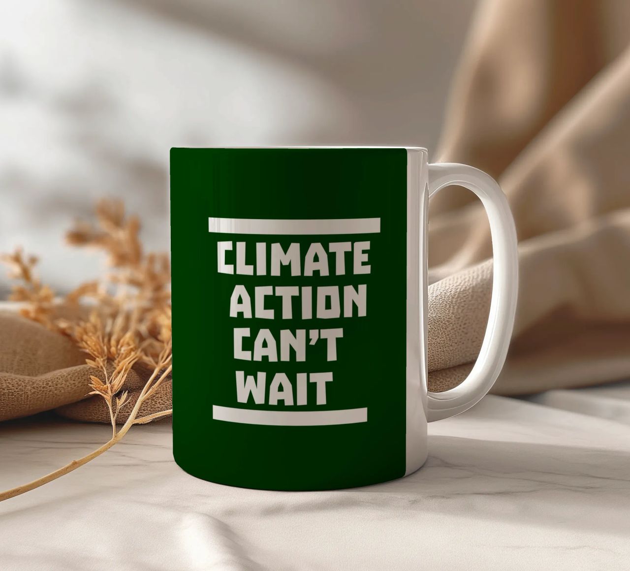 Climate action can't wait tazza in ceramica da greencitiesmovement