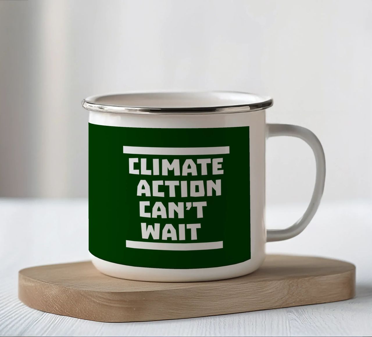 Climate action can't wait tazza in smalto da greencitiesmovement