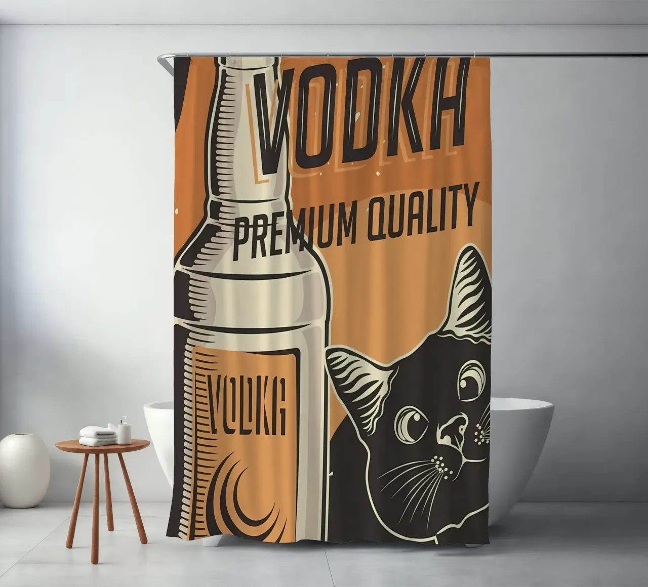 Gatto Vodka tenda da doccia da Monique A Hooper