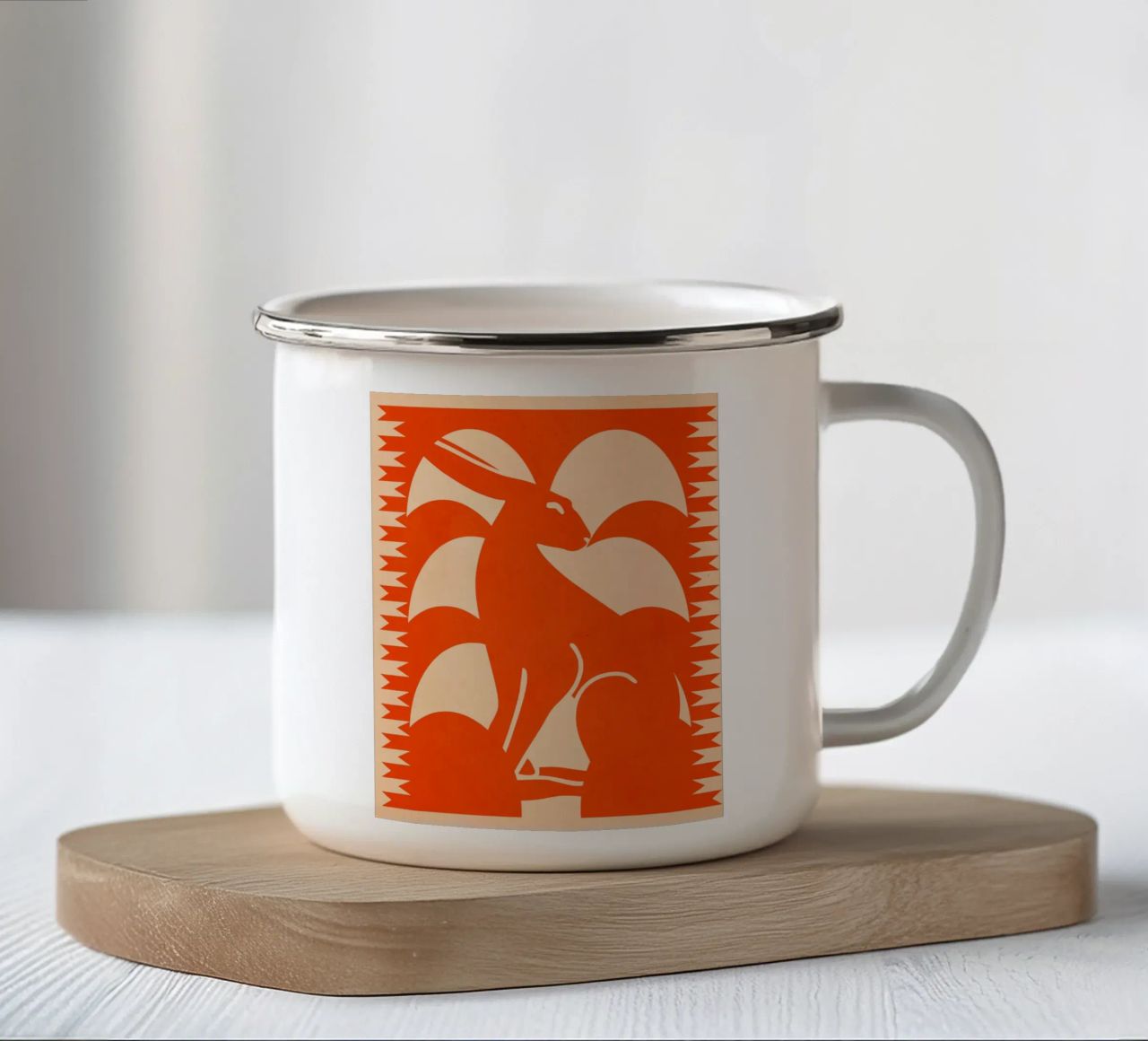 Coniglio minimalista 7 tazza in smalto da Gaite
