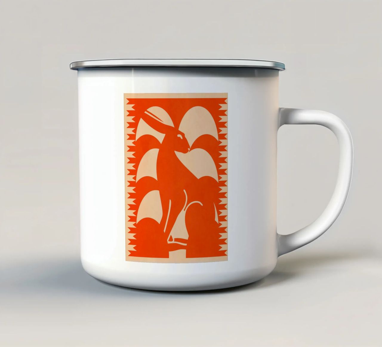 Coniglio minimalista 7 tazza in smalto da Gaite