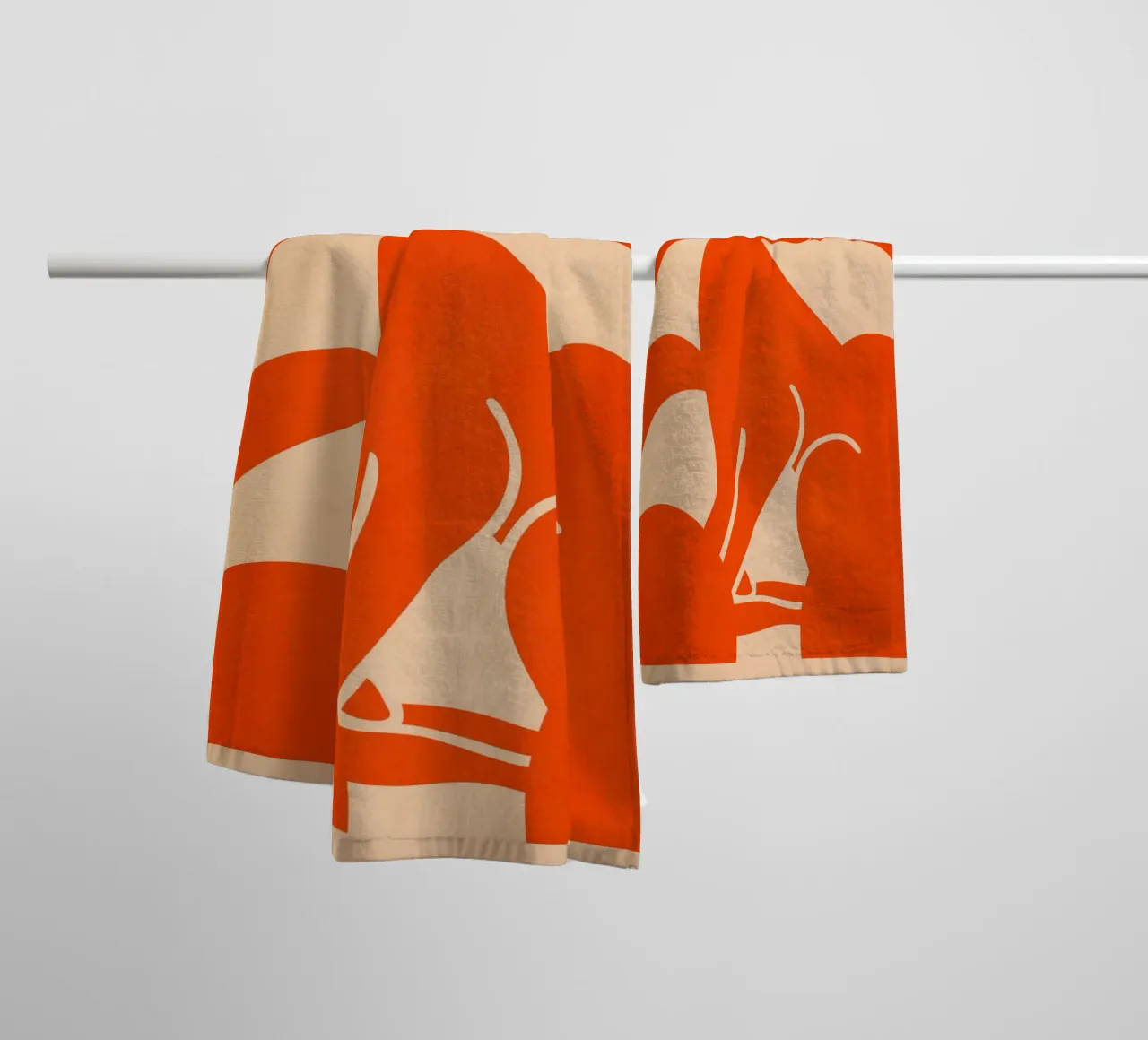 Minimalistisches Kaninchen 7 Handtuch von Gaite