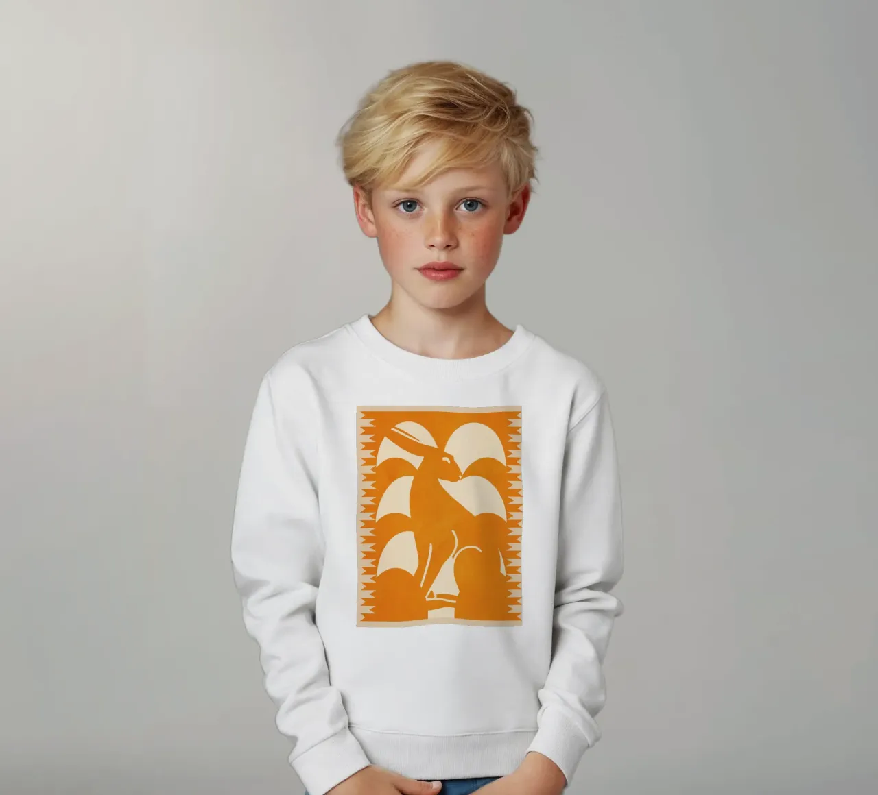 Coniglio minimalista 3 felpa bambino da Gaite