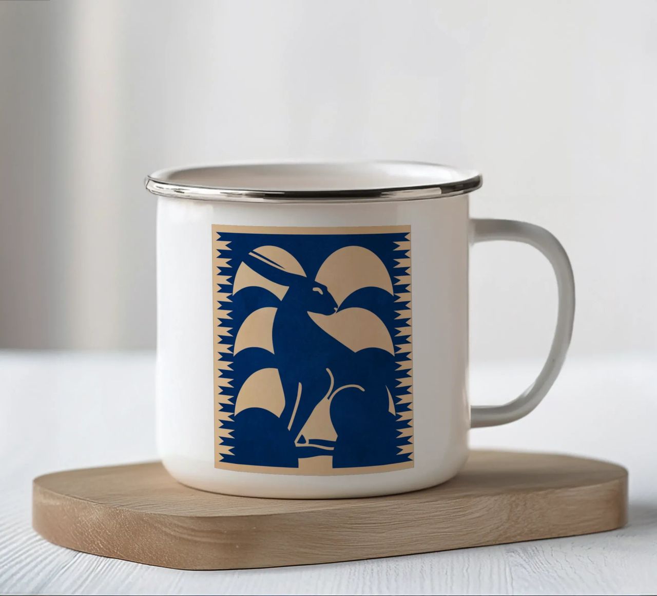 Coniglio minimalista 6 tazza in smalto da Gaite