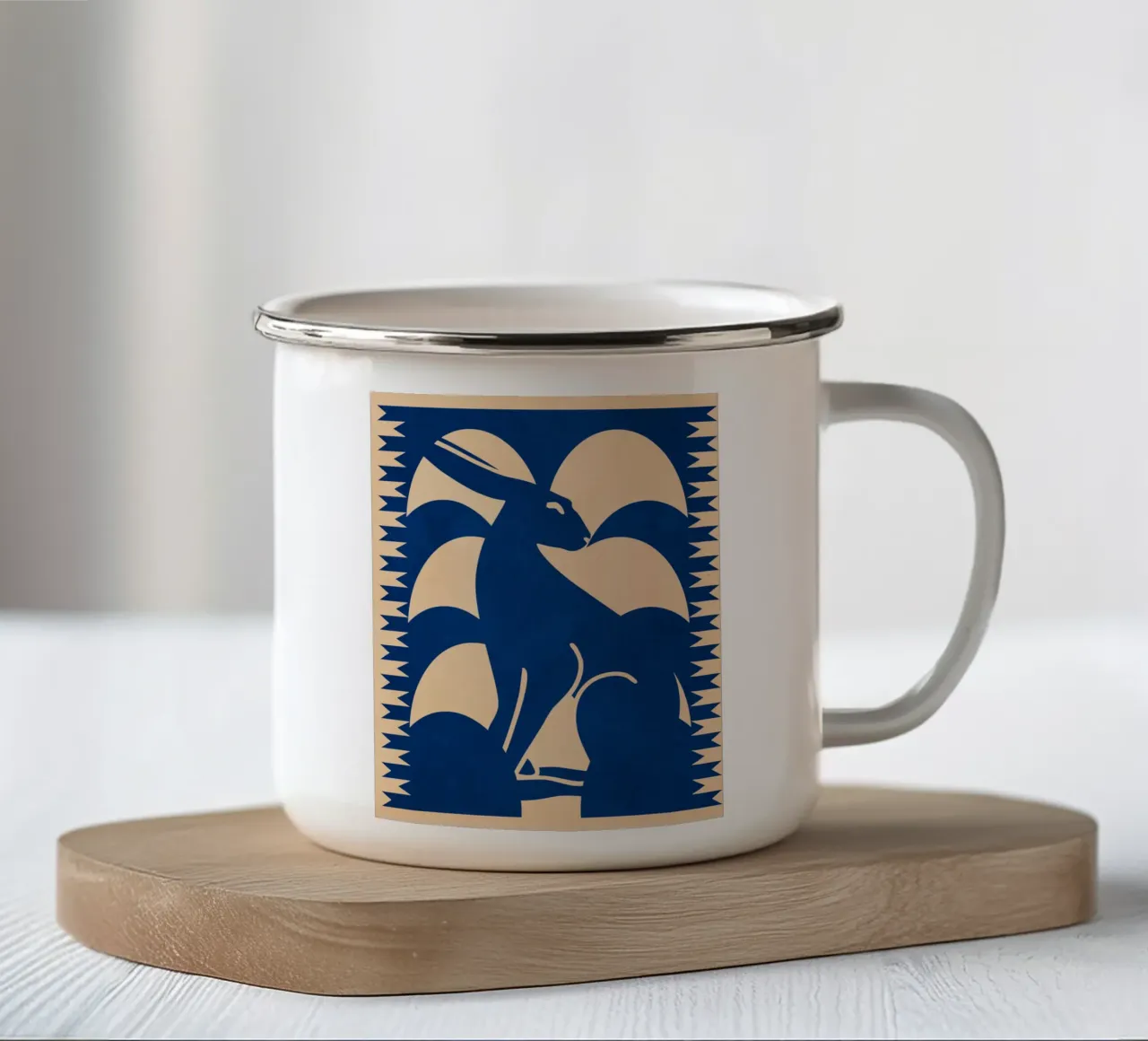 Coniglio minimalista 6 tazza in smalto da Gaite
