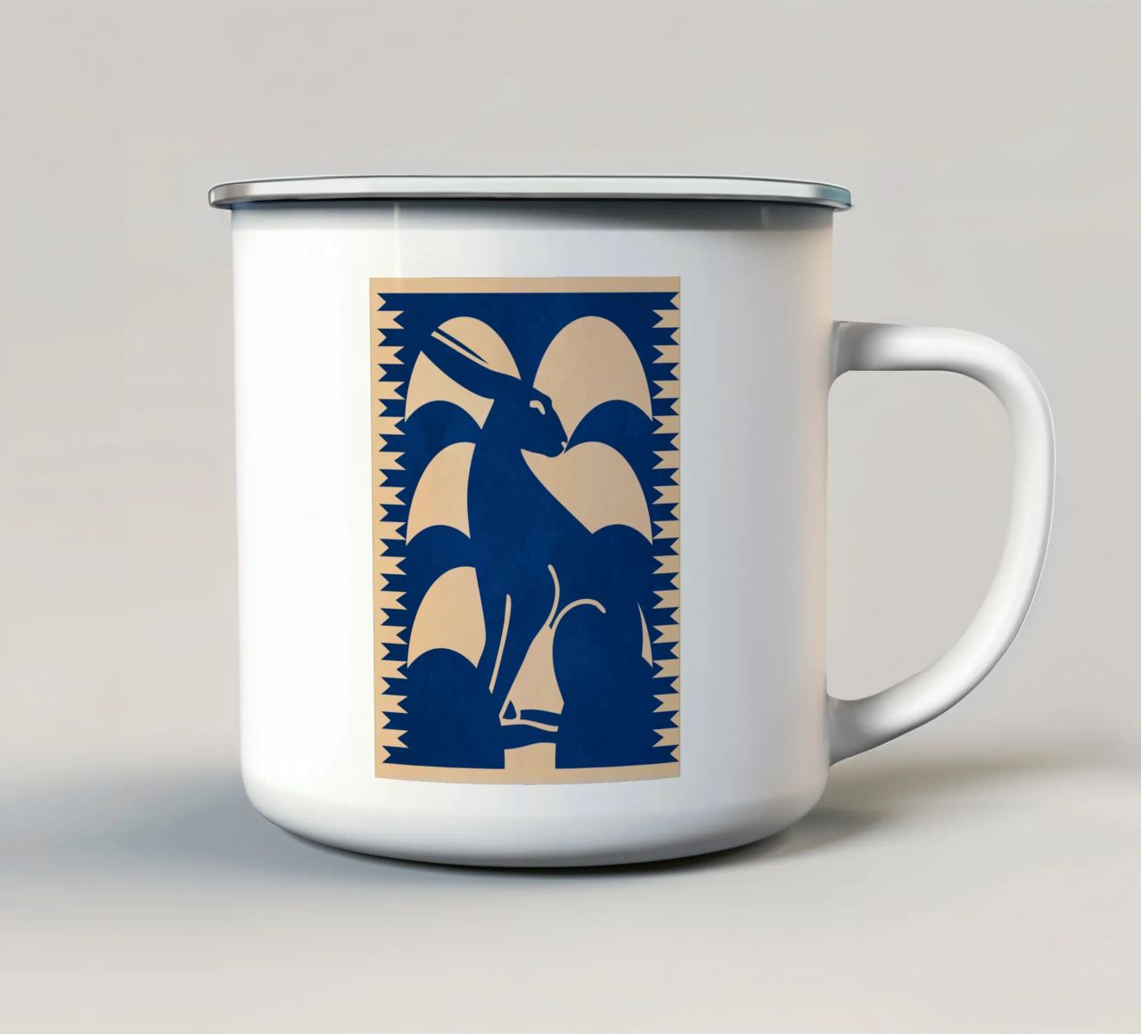 Coniglio minimalista 6 tazza in smalto da Gaite