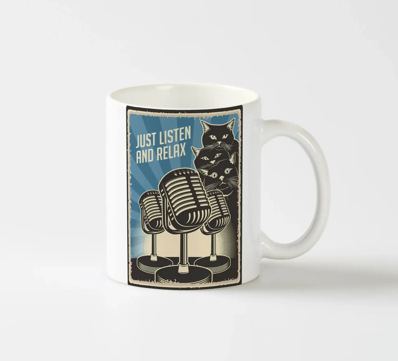 Podcast dei gatti divertenti tazza in ceramica da Monique A Hooper