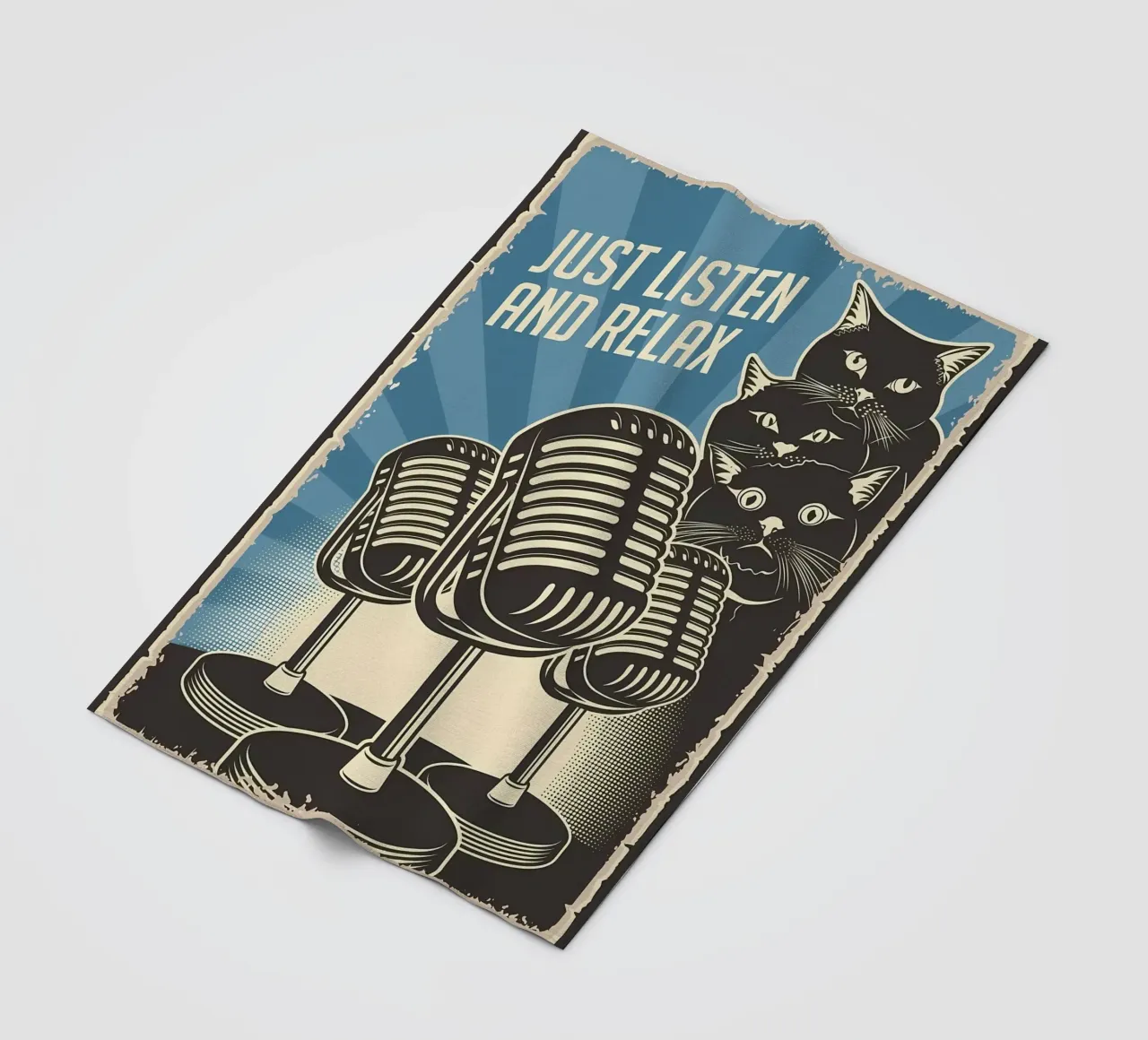 Funny Cat Podcast fleece blanket by Monique A Hooper