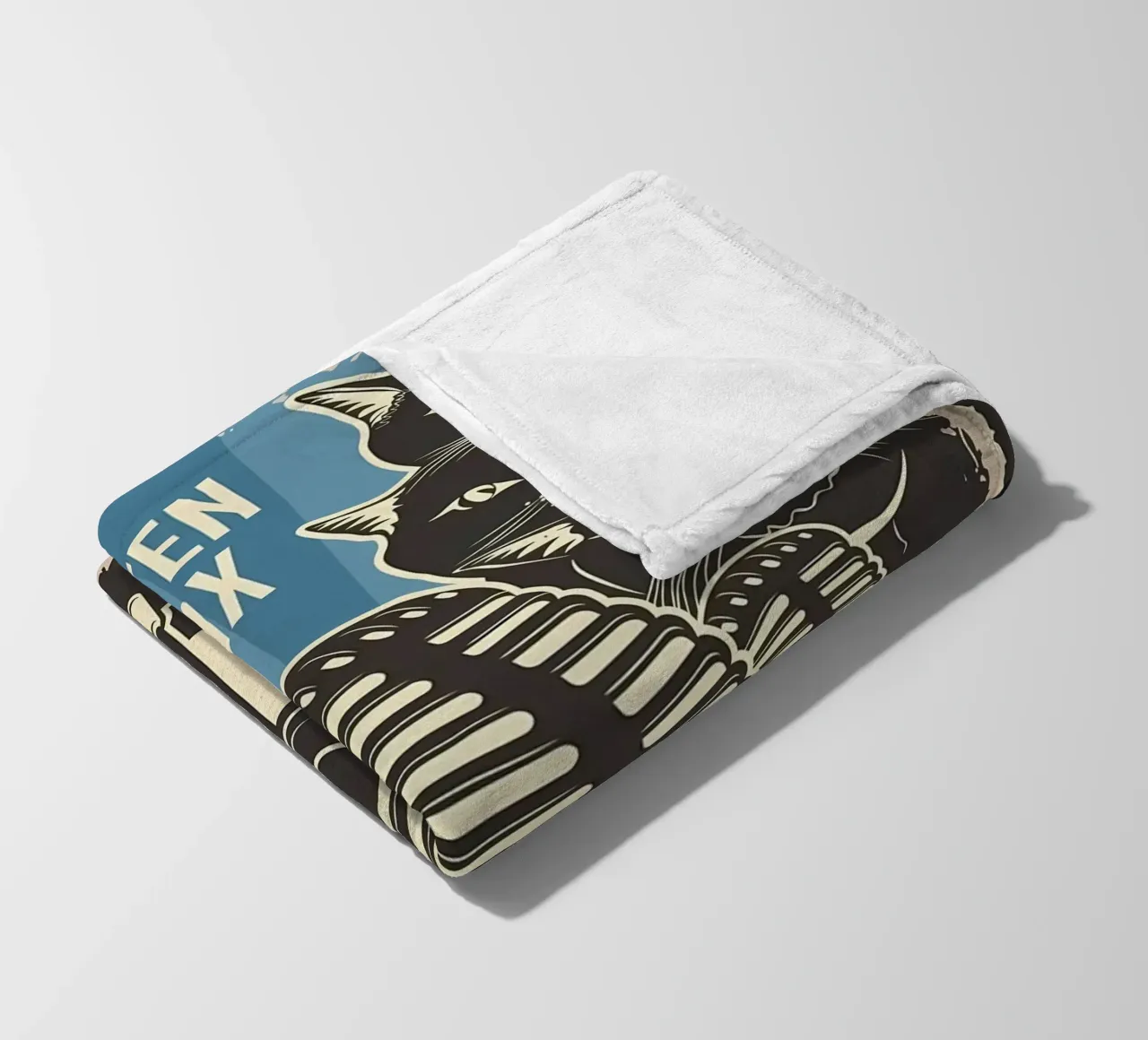 Funny Cat Podcast fleece blanket by Monique A Hooper