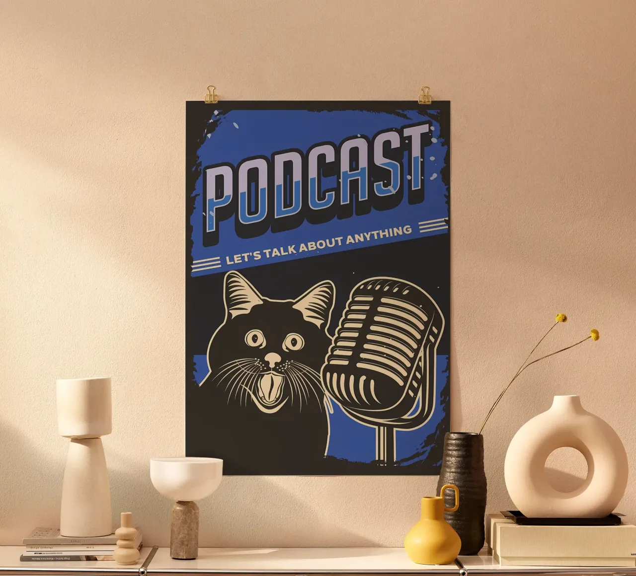 Meme divertente del podcast dei gatti poster da Monique A Hooper