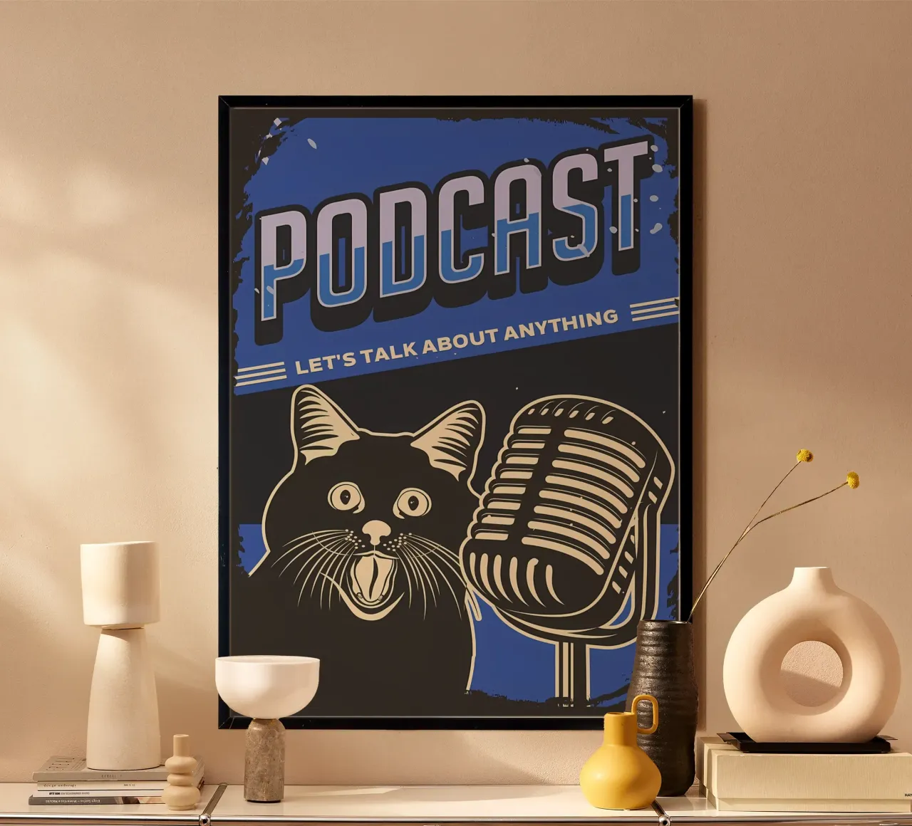 Meme divertente del podcast dei gatti poster da Monique A Hooper