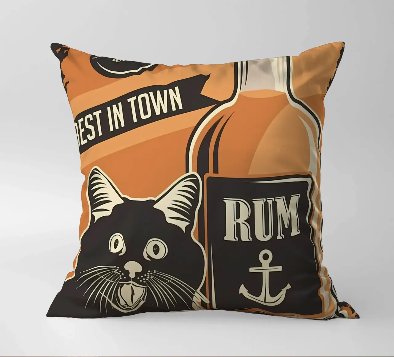 Gatto Rum meme cuscino da Monique A Hooper
