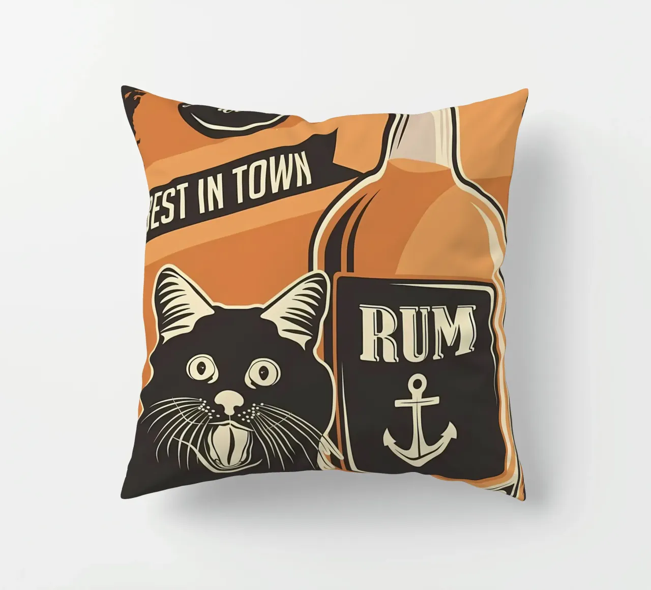 Gatto Rum meme cuscino da Monique A Hooper