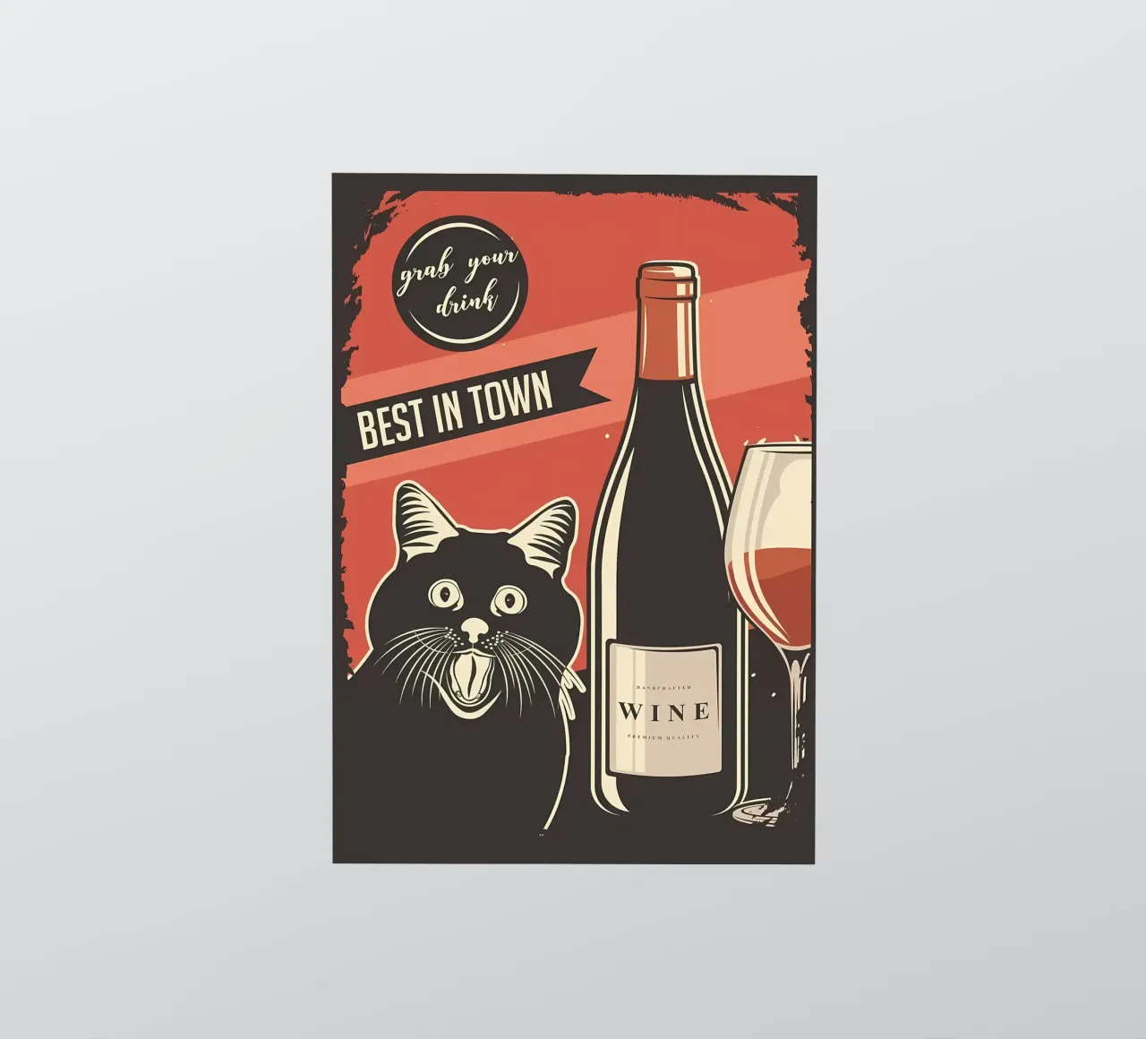 Gatto Vino meme adesivo da Monique A Hooper
