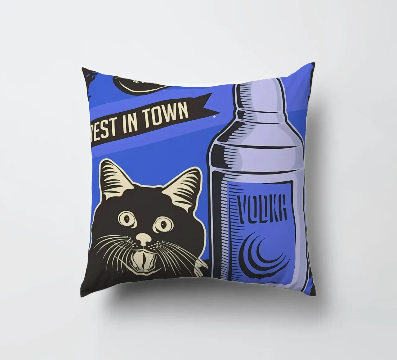 Meme della vodka per gatti cuscino da Monique A Hooper