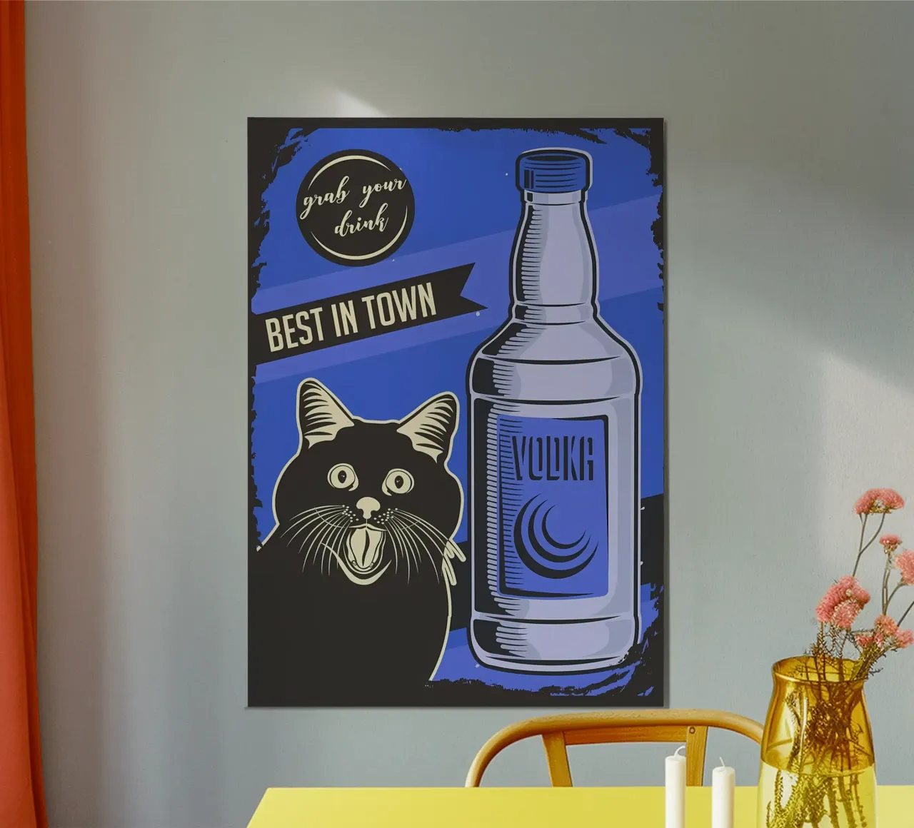 Meme della vodka per gatti alluminio dibond da Monique A Hooper