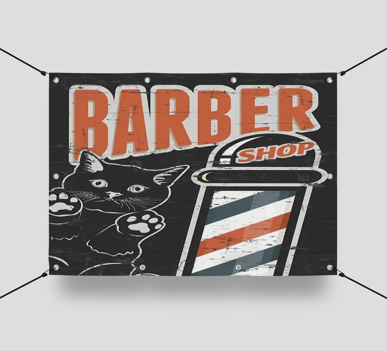 Barbiere nero telo in pvc da Monique A Hooper