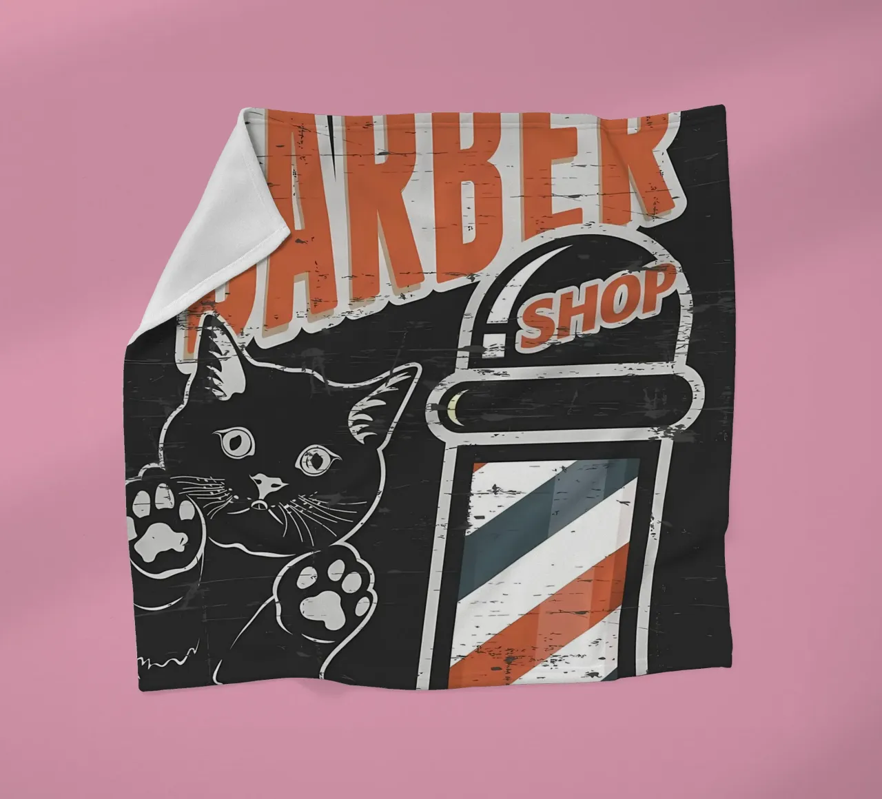 Barber Shop Black fleece blanket by Monique A Hooper