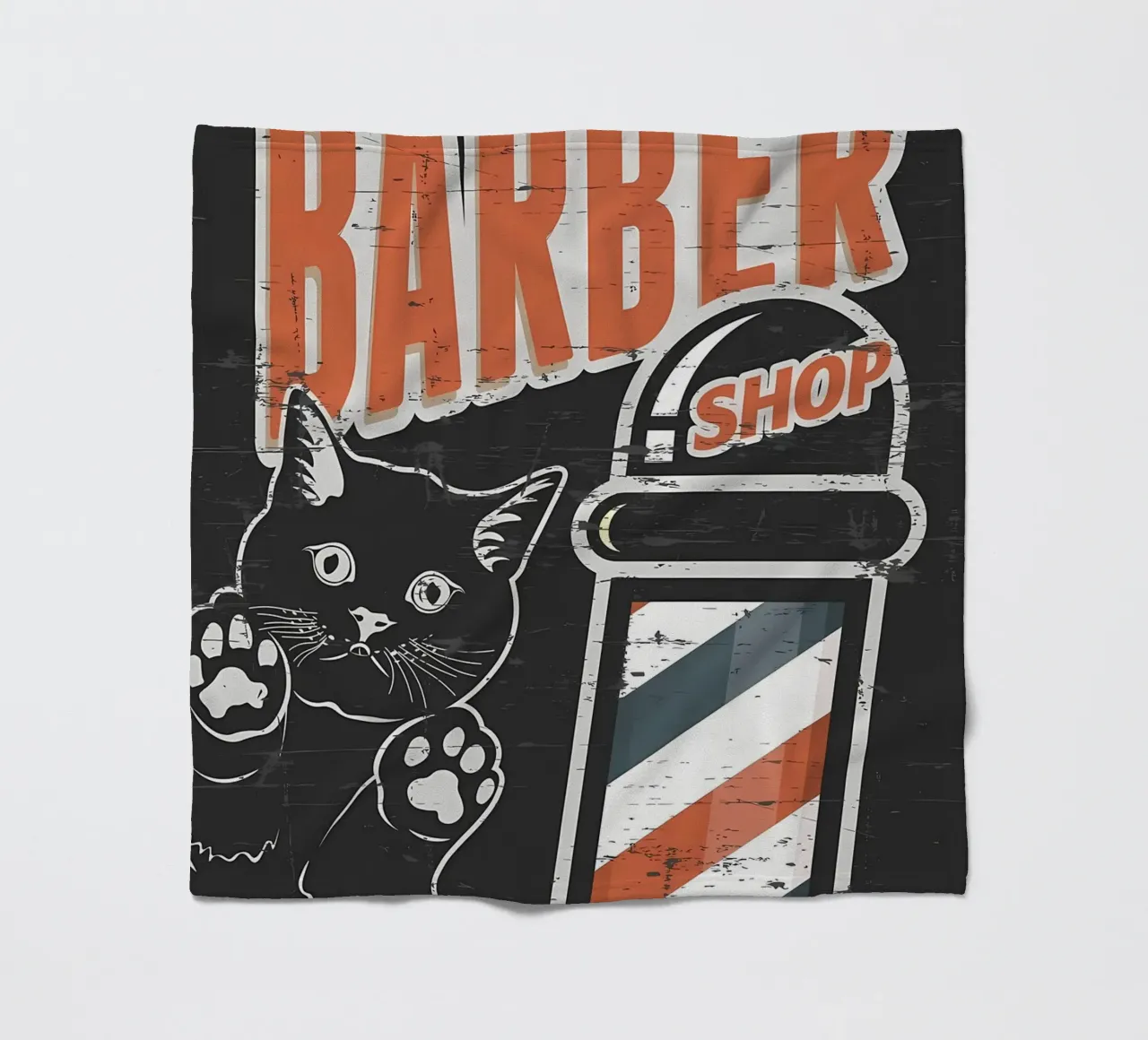 Barber Shop Black fleece blanket by Monique A Hooper