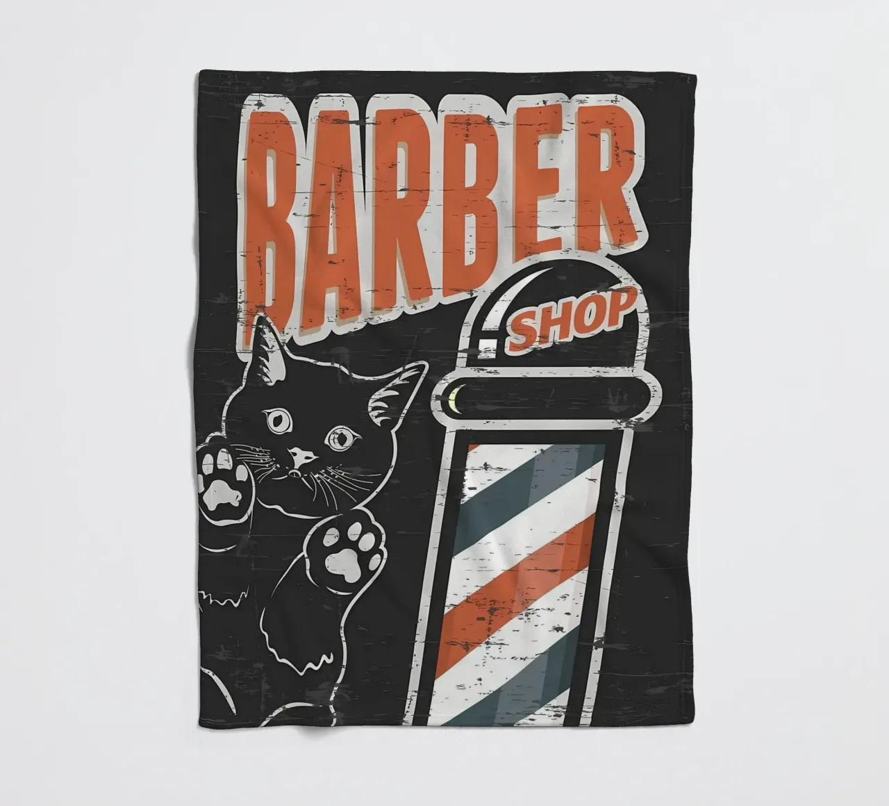 Barber Shop Black fleece blanket by Monique A Hooper