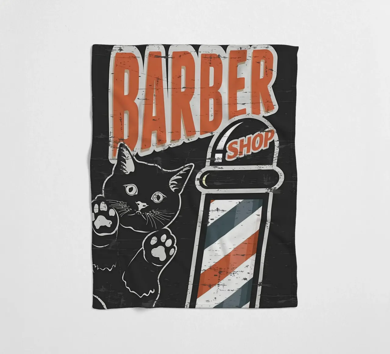 Barber Shop Black fleece blanket by Monique A Hooper