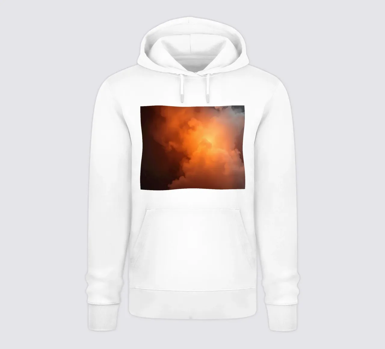 clouds with warm orange glow create a captivating background hoodie by DesignDoodle