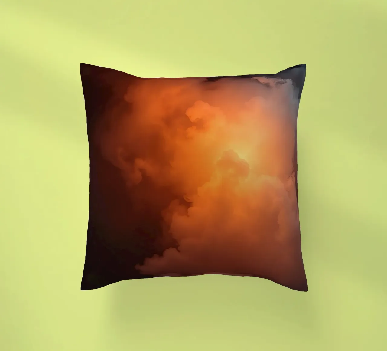 clouds with warm orange glow create a captivating background decorative cushion by DesignDoodle