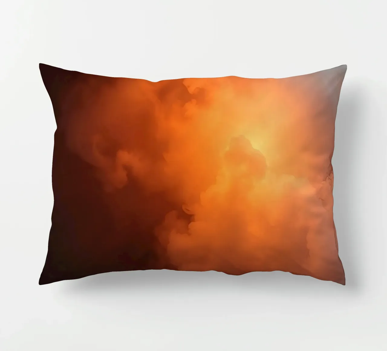 clouds with warm orange glow create a captivating background decorative cushion by DesignDoodle