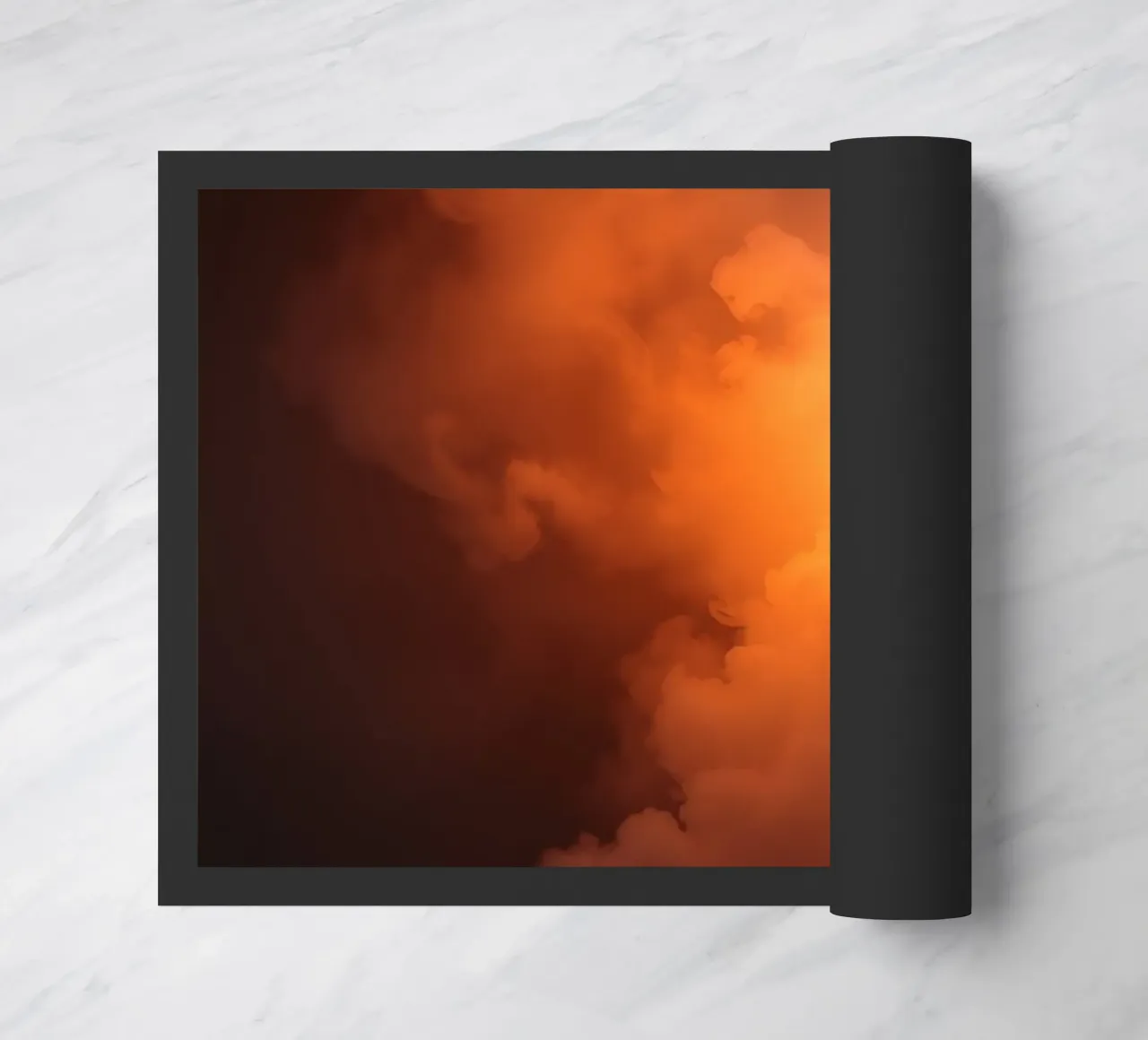 clouds with warm orange glow create a captivating background doormat by DesignDoodle