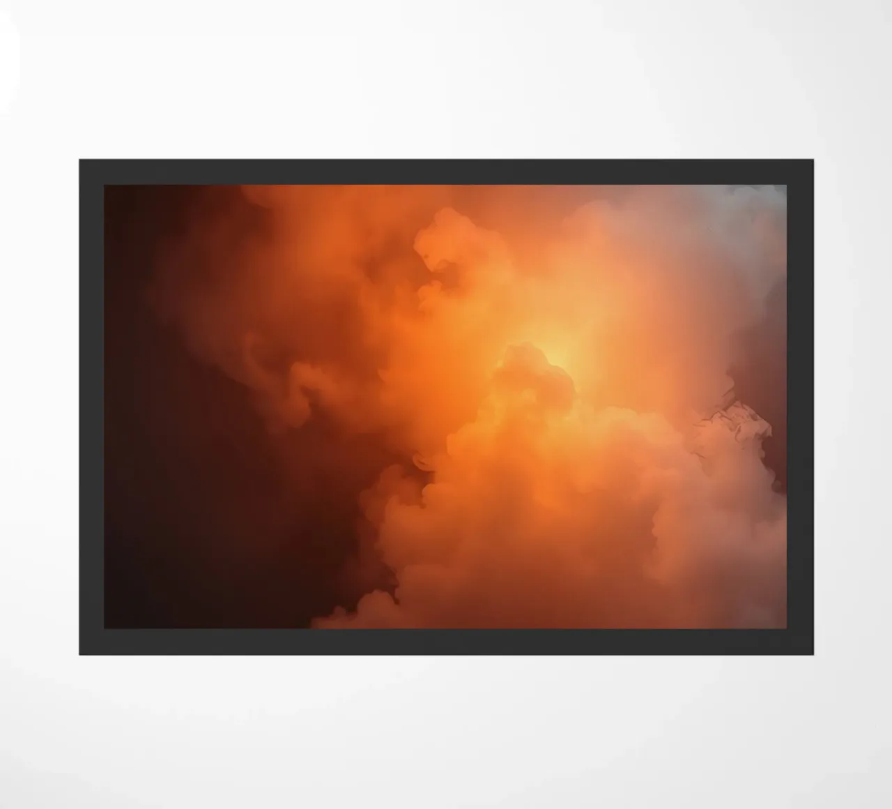 clouds with warm orange glow create a captivating background doormat by DesignDoodle