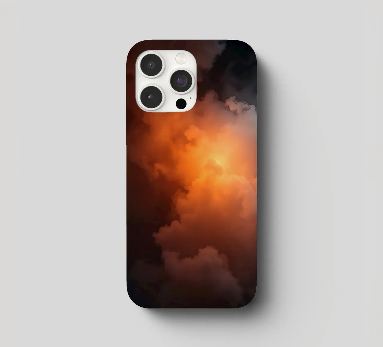 clouds with warm orange glow create a captivating background iphone case by DesignDoodle