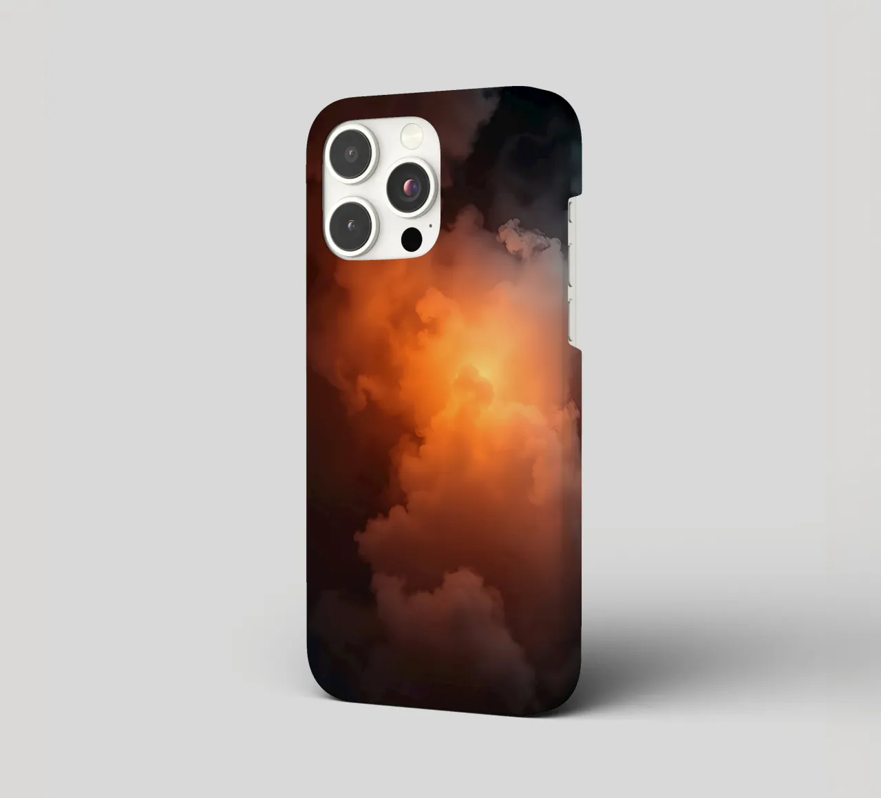 clouds with warm orange glow create a captivating background iphone case by DesignDoodle