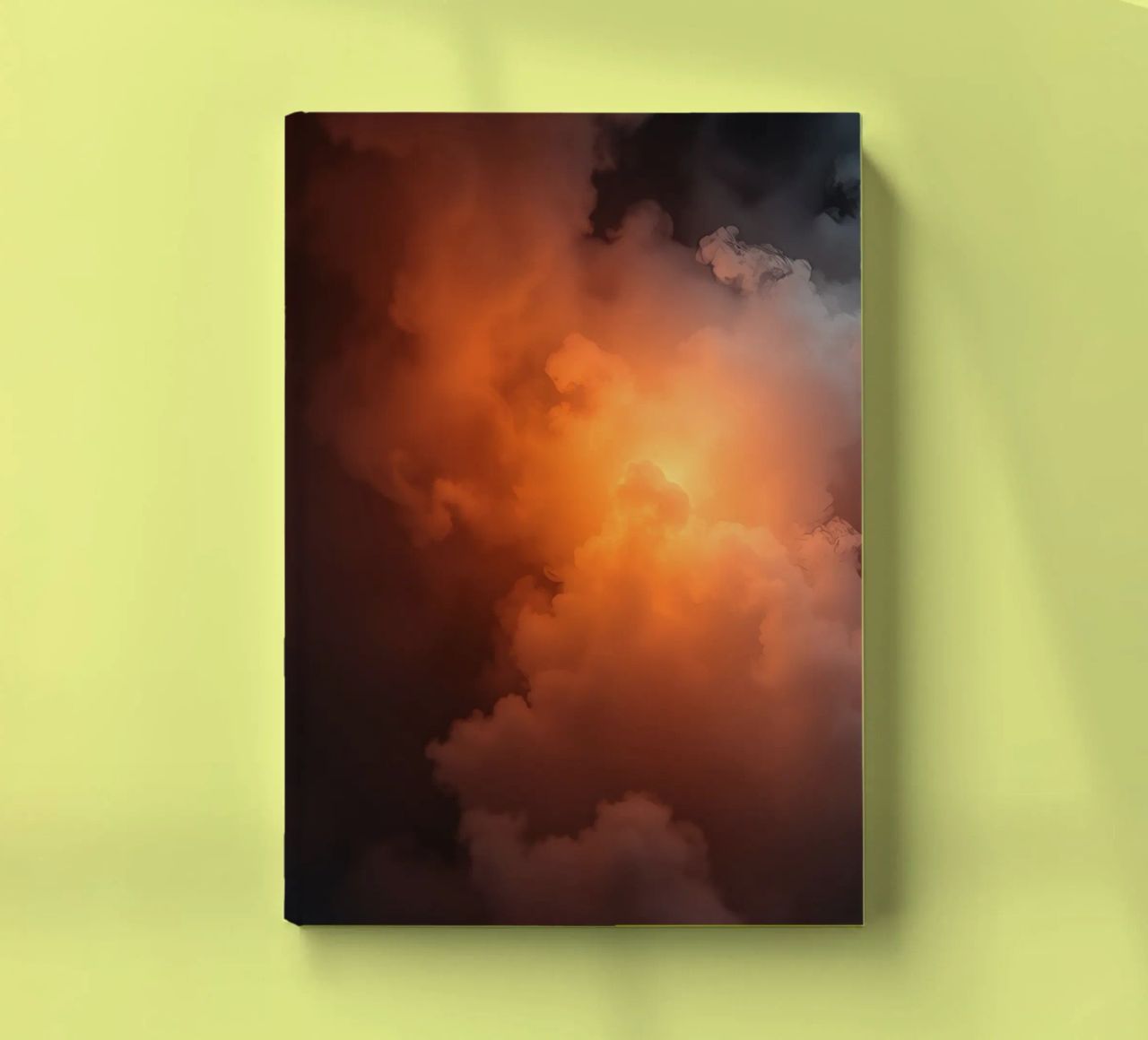 clouds with warm orange glow create a captivating background notebook by DesignDoodle