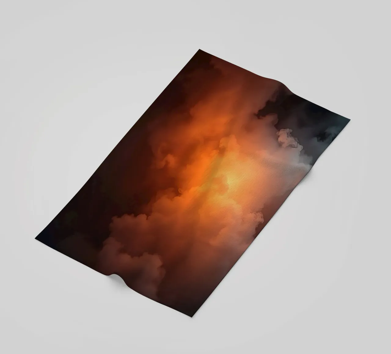 clouds with warm orange glow create a captivating background beach towel by DesignDoodle