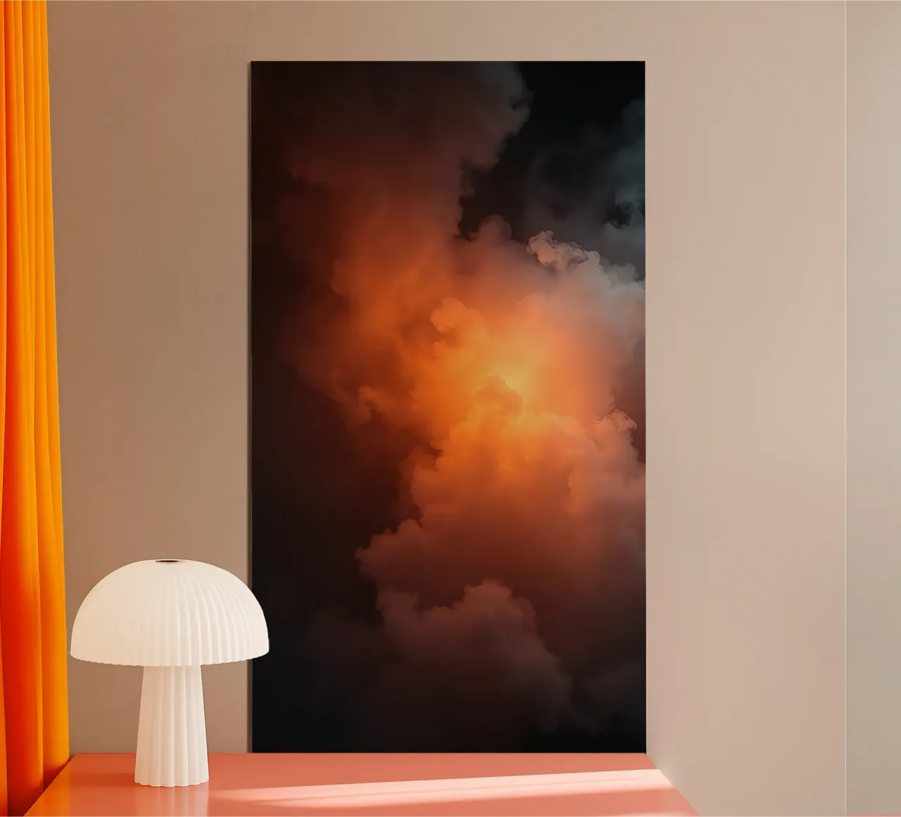 le nuvole con un caldo bagliore arancione creano uno sfondo accattivante carta hahnemühle da DesignDoodle