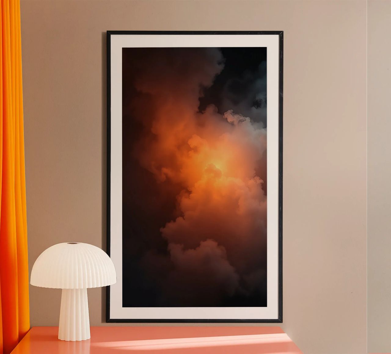 clouds with warm orange glow create a captivating background hahnemühle by DesignDoodle