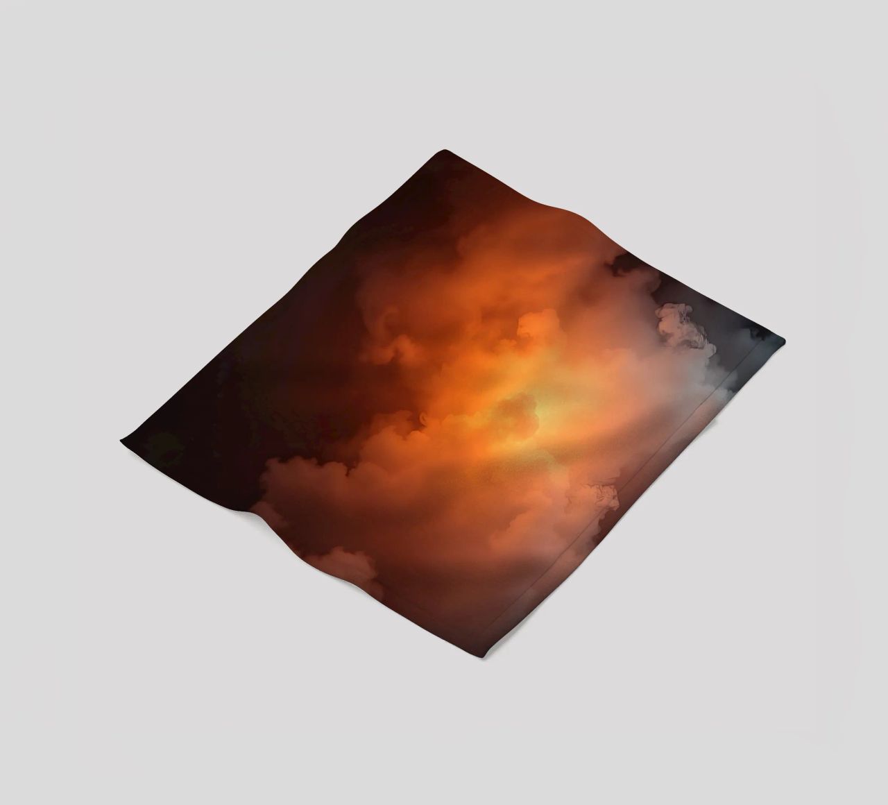 clouds with warm orange glow create a captivating background fleece blanket by DesignDoodle