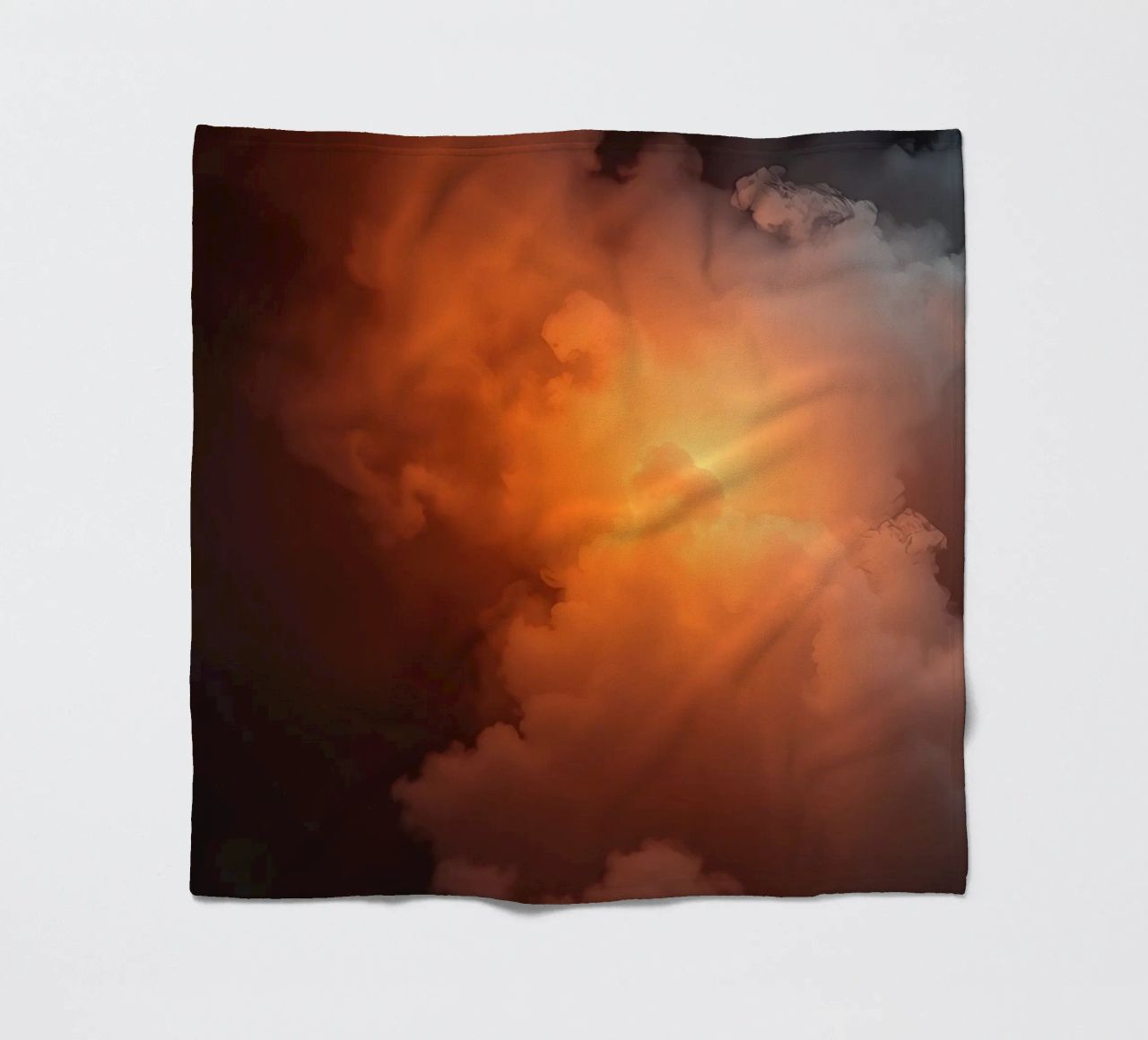 clouds with warm orange glow create a captivating background fleece blanket by DesignDoodle