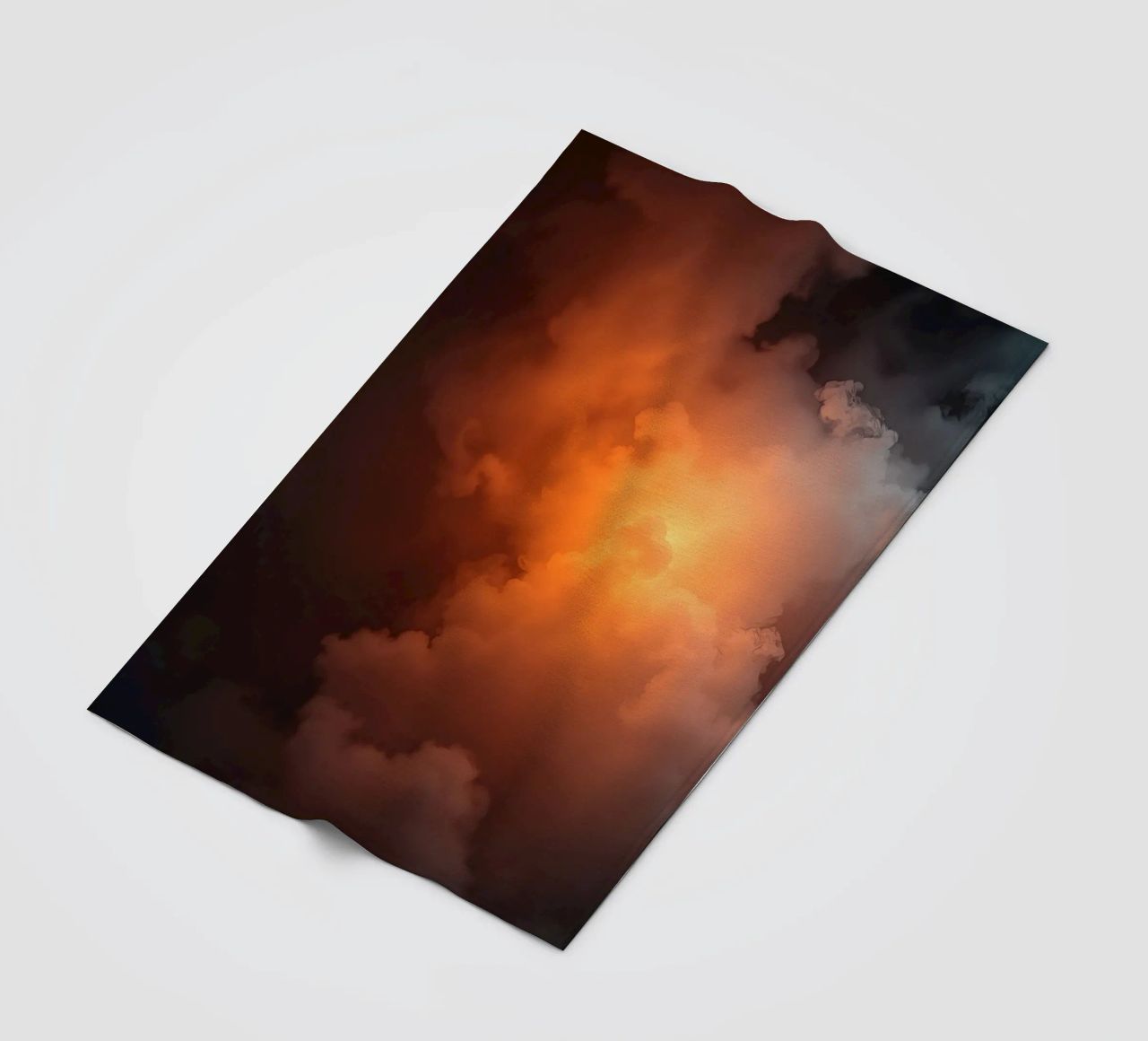 clouds with warm orange glow create a captivating background fleece blanket by DesignDoodle