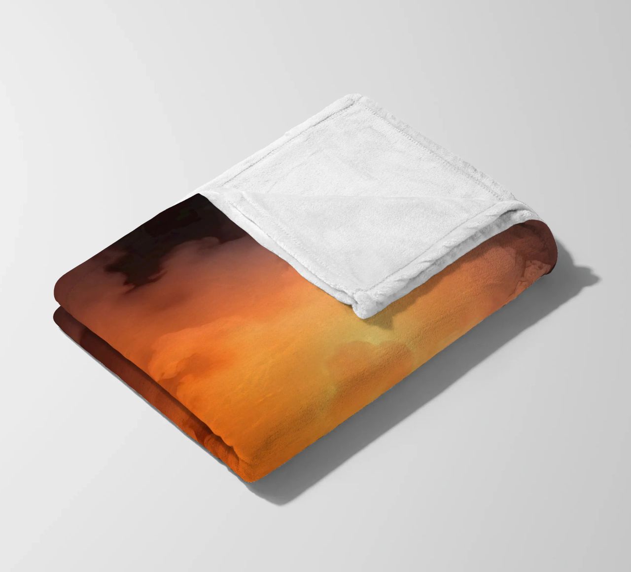 clouds with warm orange glow create a captivating background fleece blanket by DesignDoodle